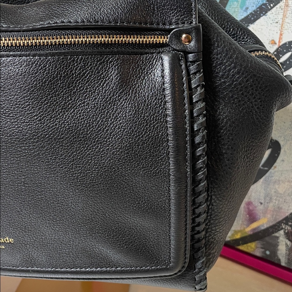 kate spade Ashby Place Abbott Black Leather Satchel with Gold Hardware - Picture 9 of 16